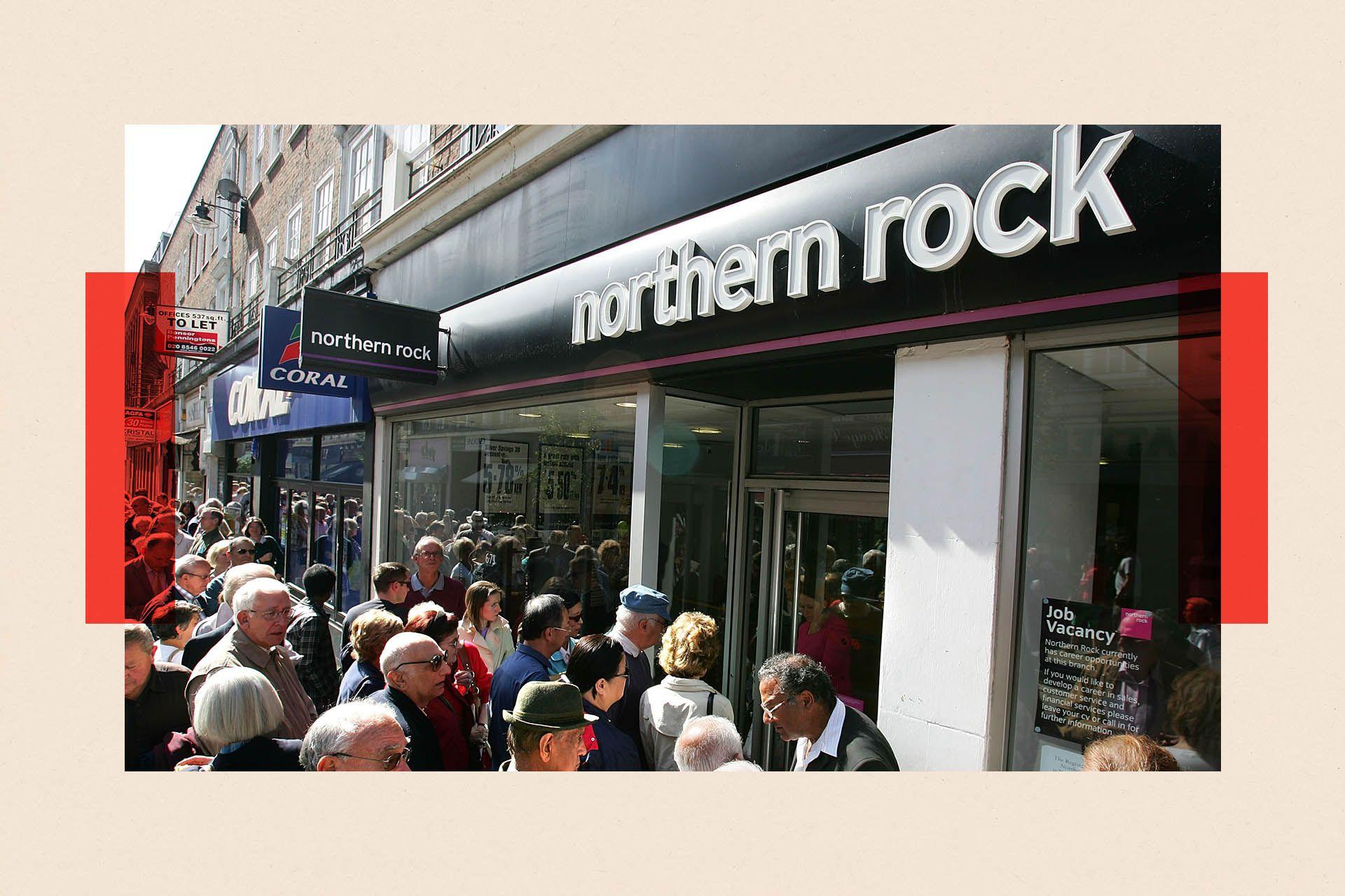 Las colas frente a las sucursales de Northern Rock
