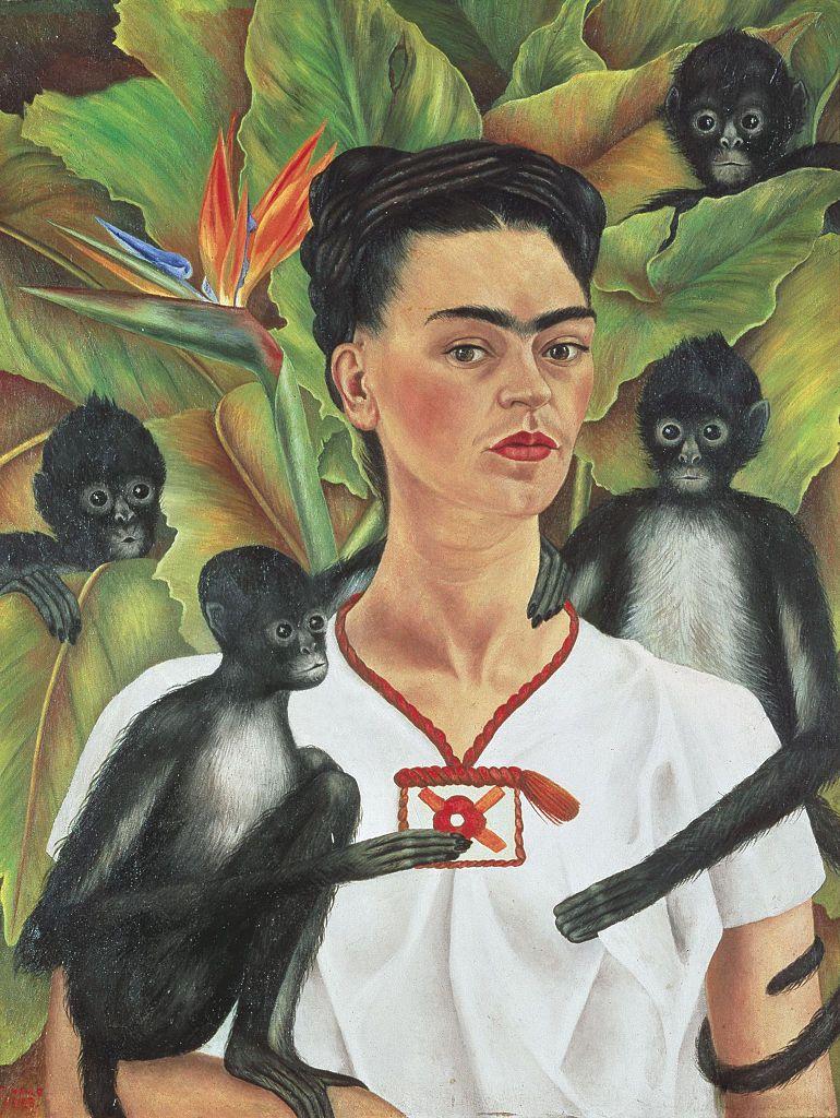 La obra "Autorretrato con monos" de la pintora mexicana Frida Kahlo tambi&eacute;n forma parte de la Colecci&oacute;n Gelman