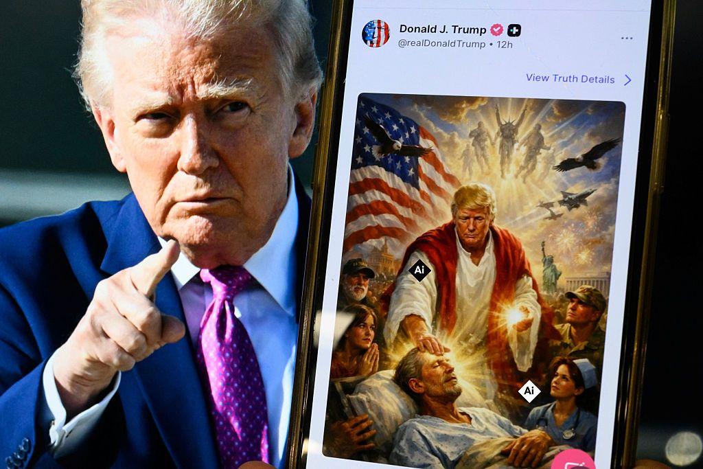 Imagen de Trump como jes&uacute;s en Truth Social