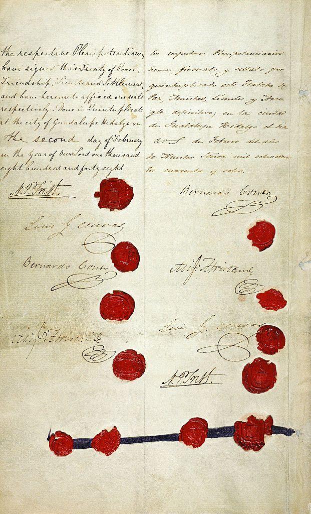 La p&aacute;gina de firmas del Tratado de Guadalupe-Hidalgo