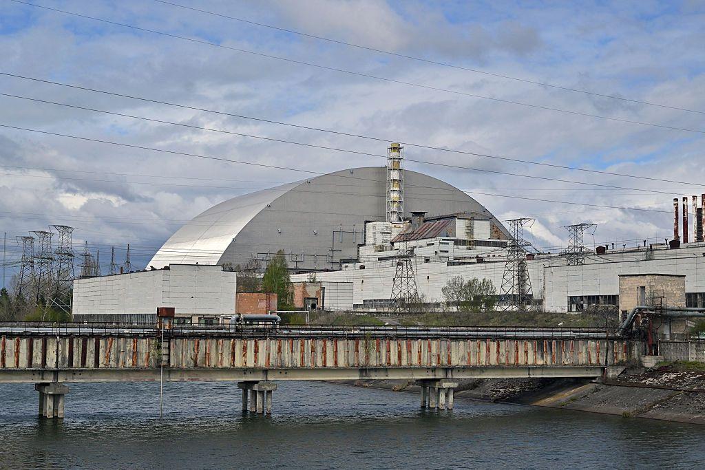 Una vista panor&aacute;mica del domo del reactor 4 de Chern&oacute;bil