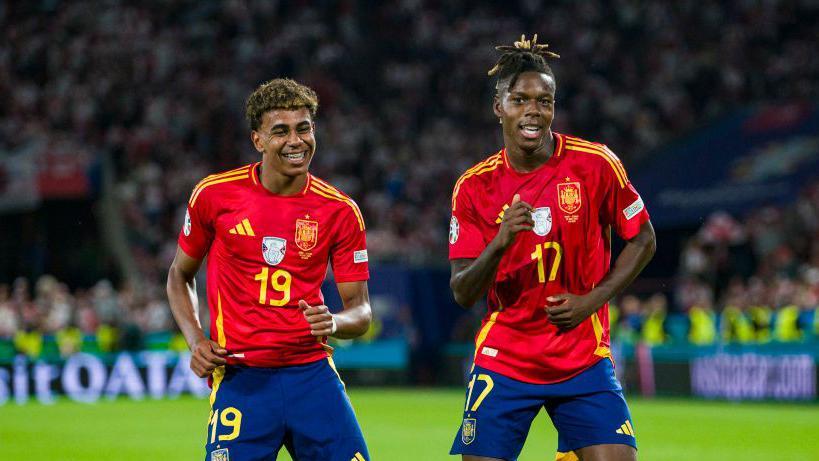 Lamine Yamal y Nico Williams