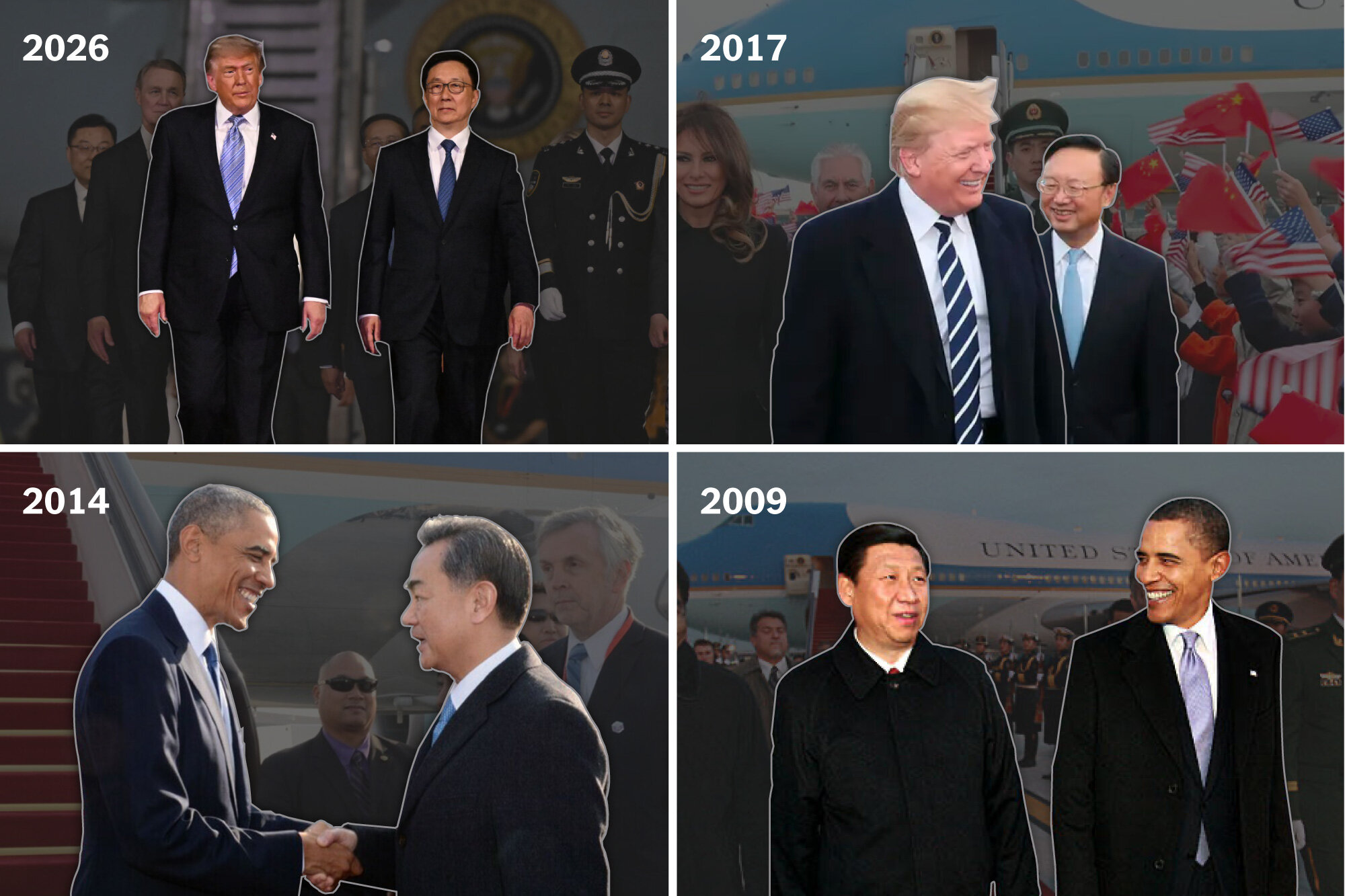 Trump llegó a China. Así fue recibido en el aeropuerto