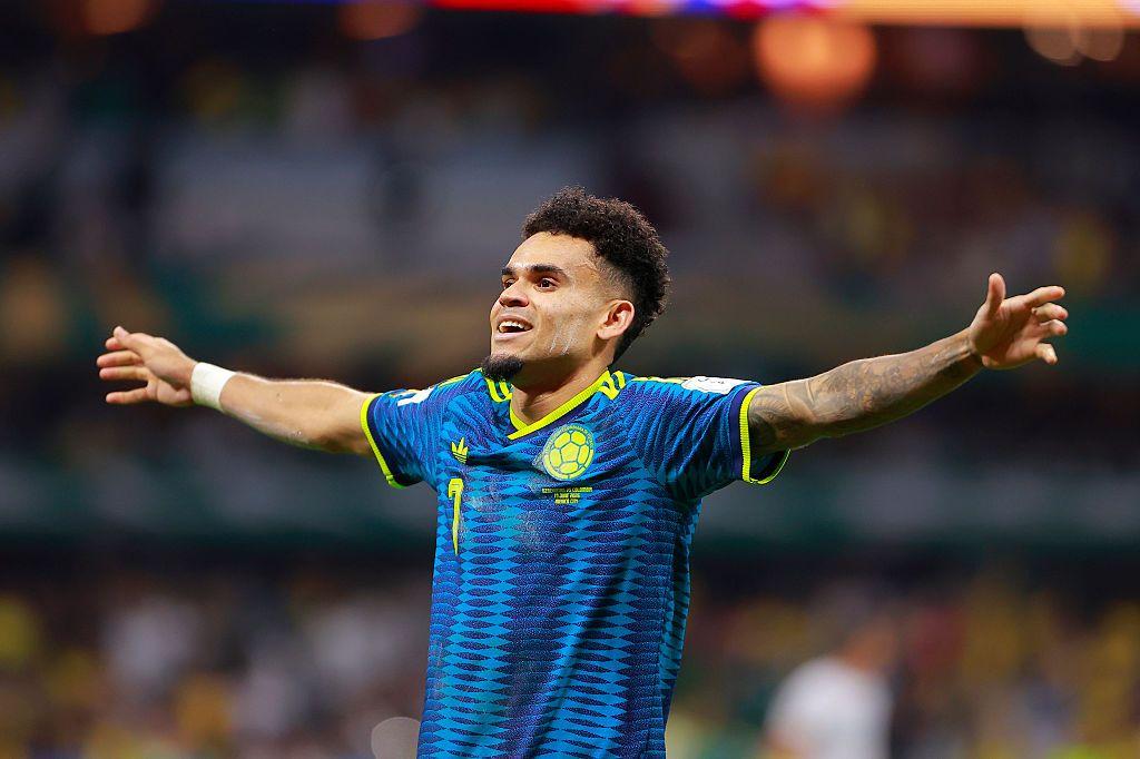Luis D&iacute;az, de Colombia, celebra tras marcar el segundo gol de su equipo durante el partido del Grupo K de la Copa Mundial FIFA 2026 entre Uzbekist&aacute;n y Colombia en el Estadio de Ciudad de M&eacute;xico el 17 de junio de 2026 en Ciudad de M&eacute;xico, M&eacute;xico