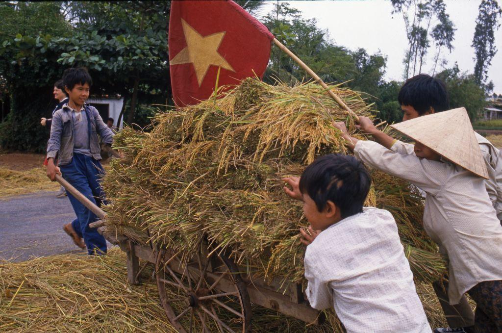Ni&ntilde;os campesinos en 1987 en Vietnam