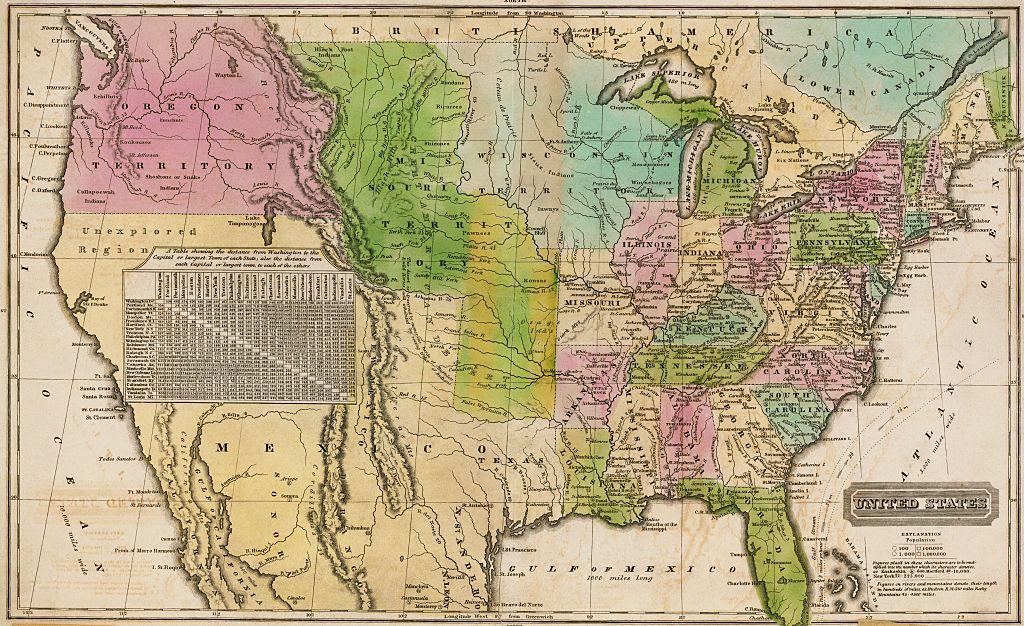 Un mapa hist&oacute;rico de los Estados Unidos de 1928
