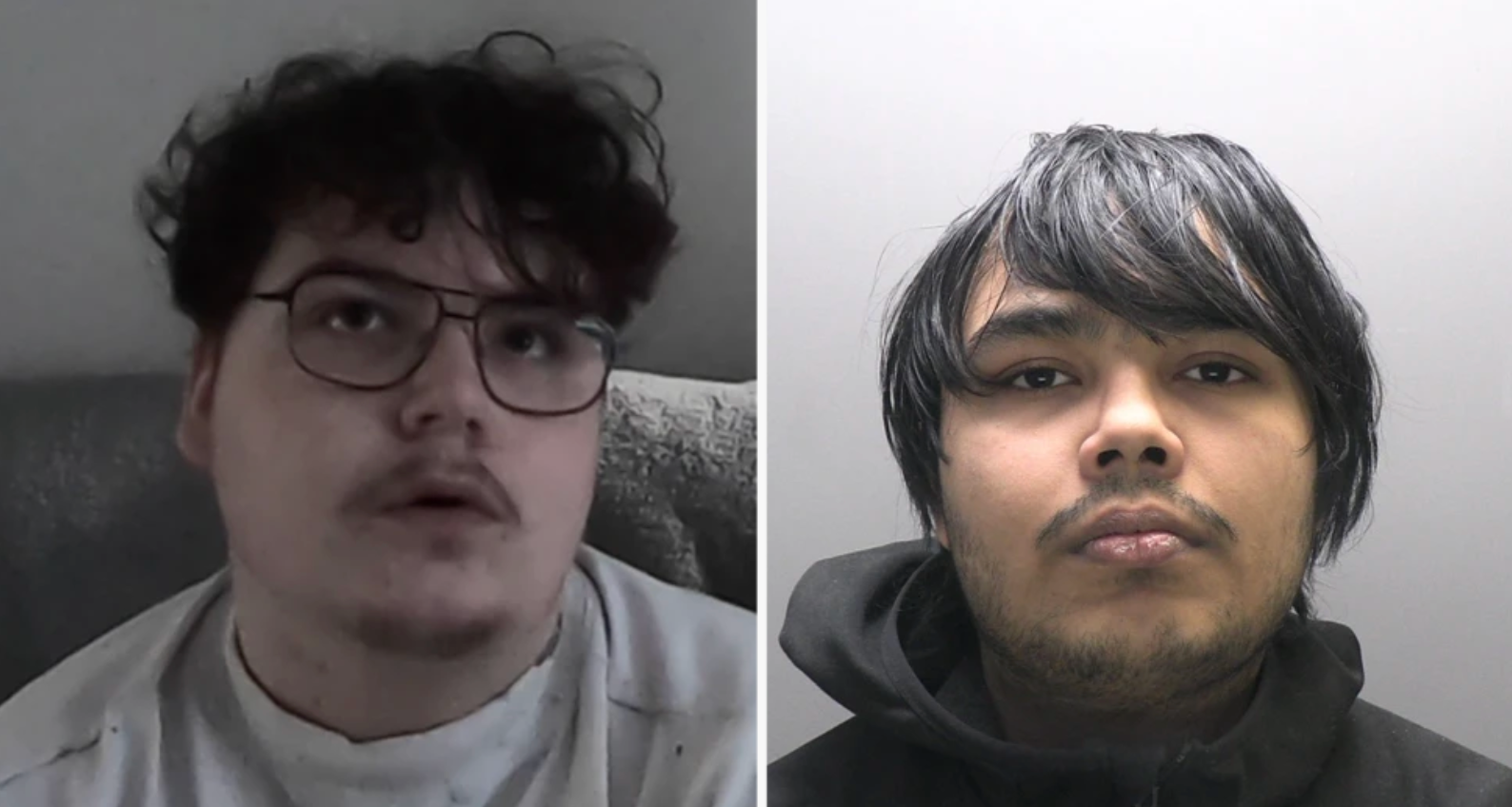 Fotografías policiales comparativas de Owen Flowers y Thalha Jubair.