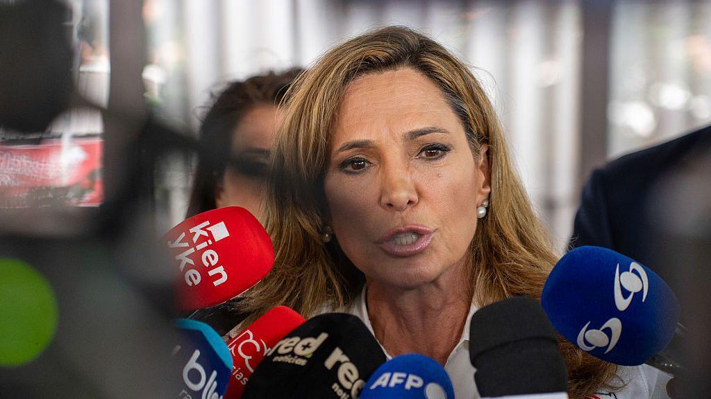 María Elvira Salazar, este domingo 21 de junio en Barranquilla, donde De la Espriella esperó los resultados.