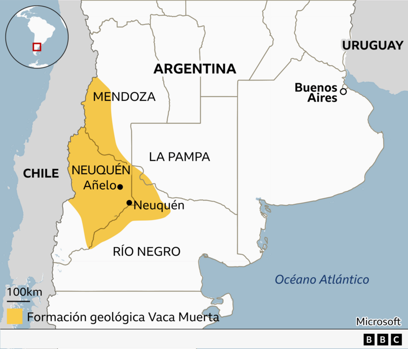 Ubicación de Vaca Muerta