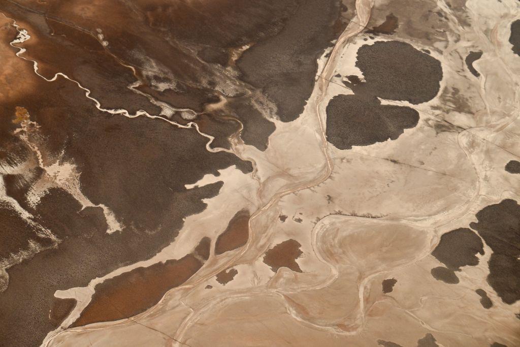 Yacimiento de litio visto desde el cielo. 