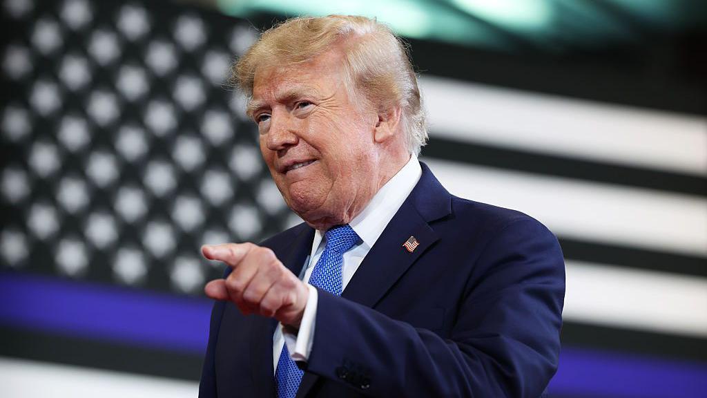 El presidente de EE.UU., Donald Trump, en el Centro David S. Mack para Entrenamiento e Inteligencia, el 14 de agosto de 2026 en Nueva York. 
