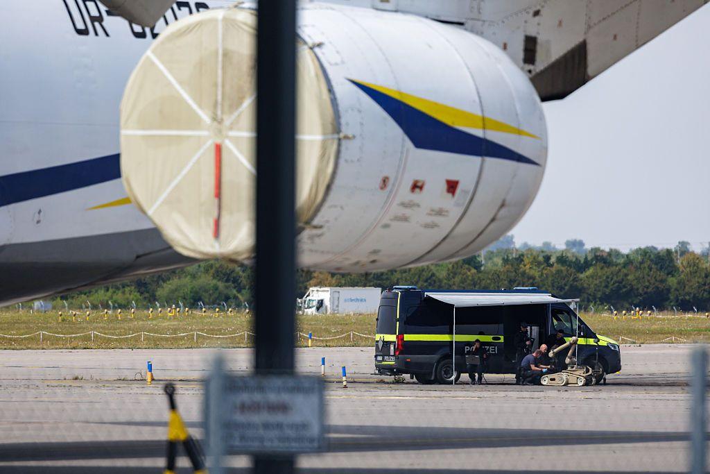 Avión en el aeropuerto de Leipzig.