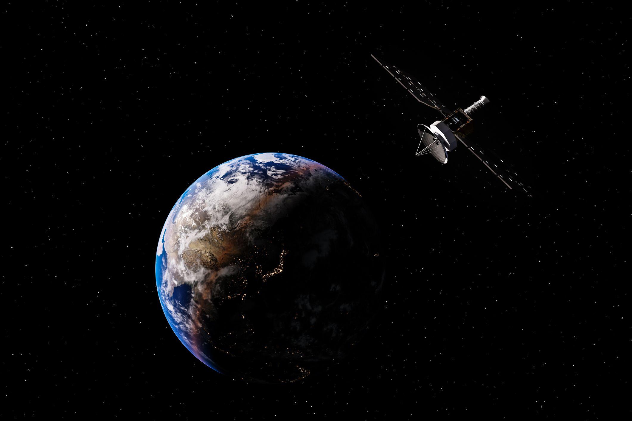 Un satélite en órbita