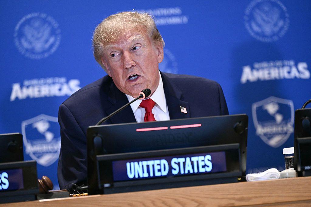 Donald Trump habla durante una reunión del Escudo de las Américas con presidentes de América Latina el martes 22 de septiembre de 2026 en Nueva York.