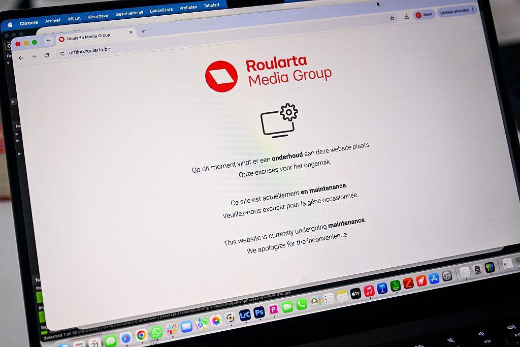 Una pantalla del sitio de medios belga Roulata con un mensaje de error