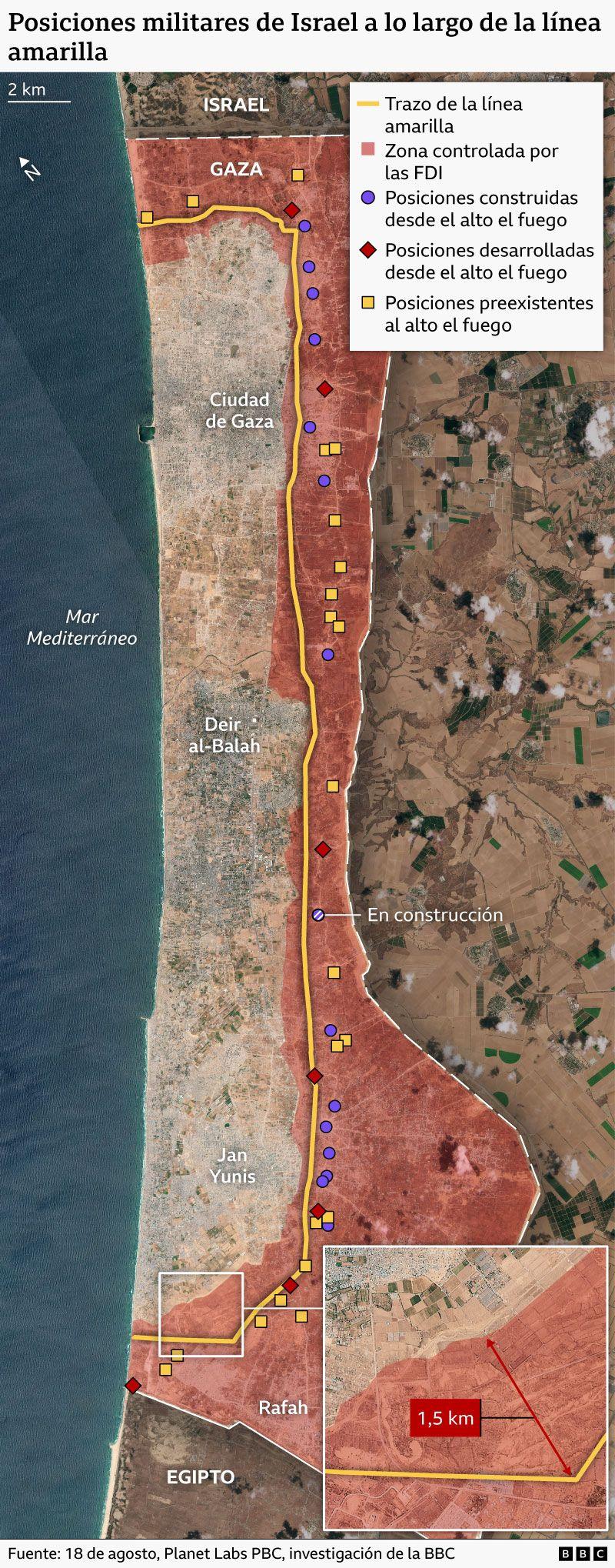 Mapa de Gaza