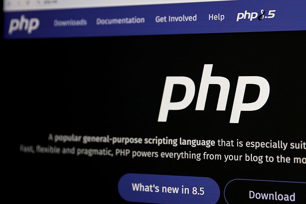 Una captura de pantalla de un sitio web que utilizaba PHP.