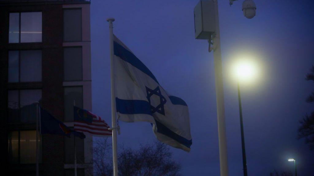 Banderas de Israel y de EE.UU. en Dublín, Irlanda