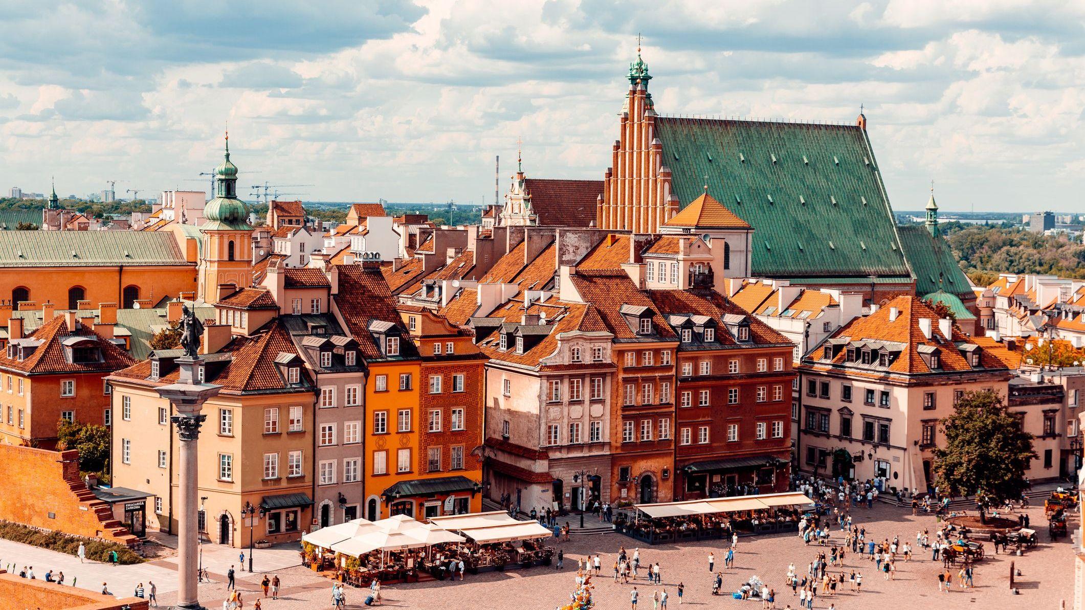 Una vista panorámica del centro histórico de Varsovia